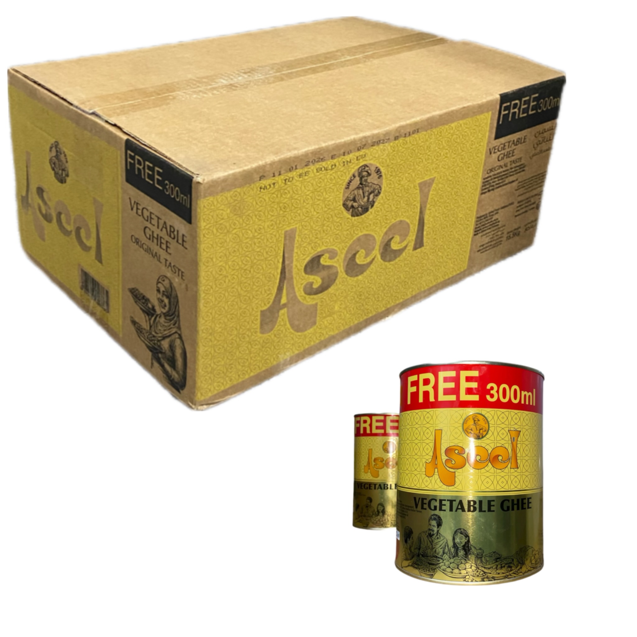 روغن جامد اصیل Aseel وزن 2,300کیلوگرم کارتن ۶عددی وارداتی تضمین کیفیت و اصالت
