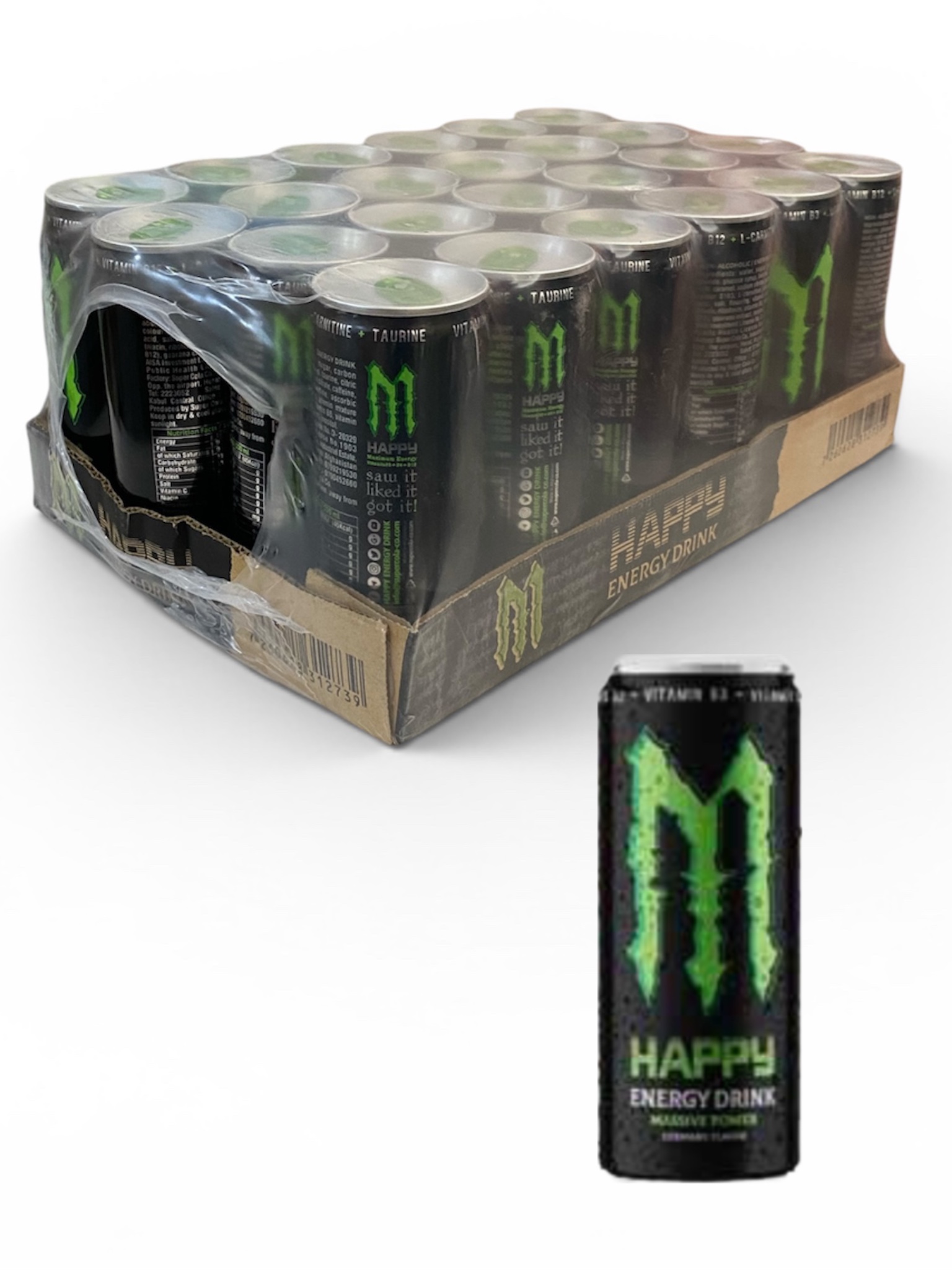 نوشیدنی انرژی زا هپی مانستر Happy Monster قوطی ۲۵۰میل وارداتی